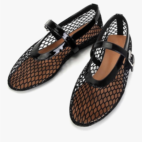 Private Label Shoes - Black Mesh Flats, New in Box!